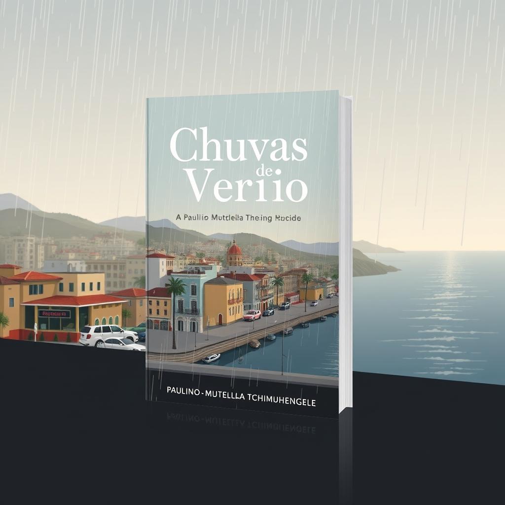 A minimalist book cover design featuring the title "Chuvas de Verão" prominently displayed at the top in elegant, classic white typography