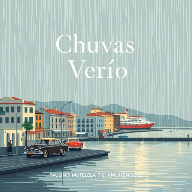 A minimalist book cover design featuring the title "Chuvas de Verão" prominently displayed at the top in elegant, classic white typography