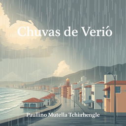 A striking and sophisticated minimalist book cover design for "Chuvas de Verão", featuring the title in large, bold, white sans-serif typography at the top, exuding modernity and elegance