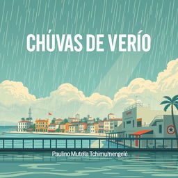 A striking and sophisticated minimalist book cover design for "Chuvas de Verão", featuring the title in large, bold, white sans-serif typography at the top, exuding modernity and elegance