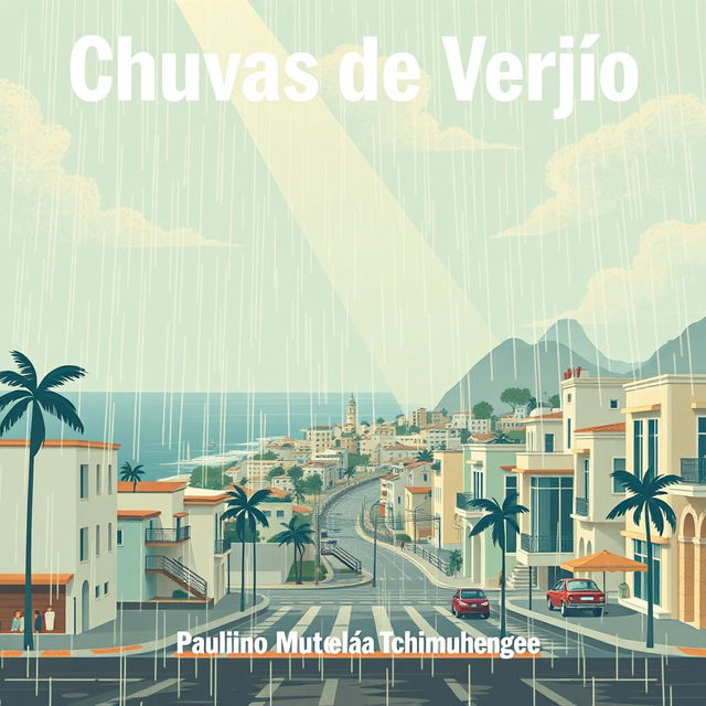 A striking and sophisticated minimalist book cover design for "Chuvas de Verão", featuring the title in large, bold, white sans-serif typography at the top, exuding modernity and elegance