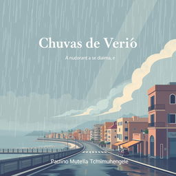 A striking and sophisticated minimalist book cover design for "Chuvas de Verão", featuring the title in large, bold, white sans-serif typography at the top, exuding modernity and elegance