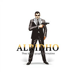 A sleek and powerful logo featuring a mafia figure holding a weapon, symbolizing the deadliest mafia on Earth