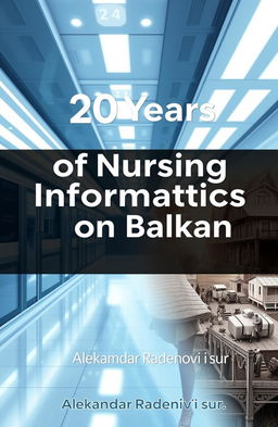 A modern digital medical futuristic background featuring a large title "20 Years of Nursing Informatics on Balkan" prominently displayed