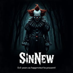 A chilling movie cover for a horror film titled 'SinNew'
