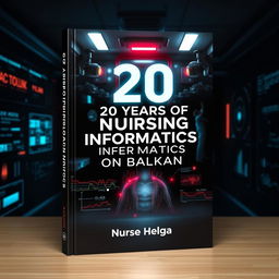 A striking book cover design for '20 YEARS OF NURSING INFORMATICS ON BALKAN' by Nurse Helga