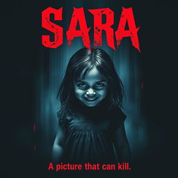 A chilling movie cover art for a horror film titled 'Sara'