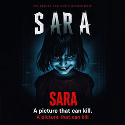 A chilling movie cover art for a horror film titled 'Sara'