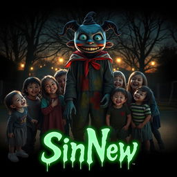 A captivating and eerie movie art cover for the horror film 'SinNew'