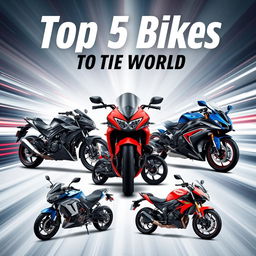 A visual compilation featuring the top 5 bikes in the world, showcasing their sleek designs and powerful features