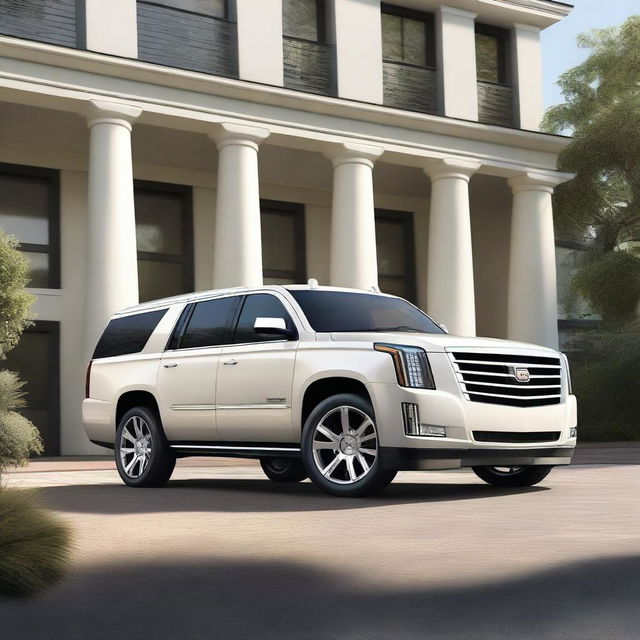 An image of a pristine white 2020 Cadillac Escalade ESV, captured in high resolution