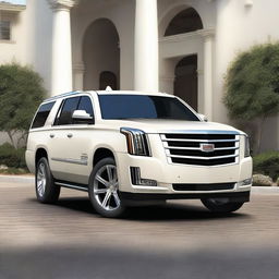 An image of a pristine white 2020 Cadillac Escalade ESV, captured in high resolution