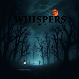 A chilling horror movie poster featuring a dark, foggy forest at night with eerie silhouettes of twisted trees