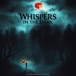 A chilling horror movie poster featuring a dark, foggy forest at night with eerie silhouettes of twisted trees