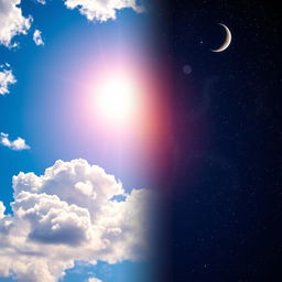 A stunning and vibrant background that beautifully merges day and night