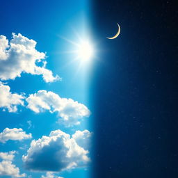 A stunning and vibrant background that beautifully merges day and night