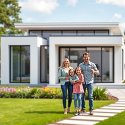 A sleek, modern, and elegant house model featuring large glass windows, a flat roof, and contemporary lines