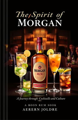 An engaging book cover design showcasing Morgan branded drinks with a sophisticated yet inviting aesthetic
