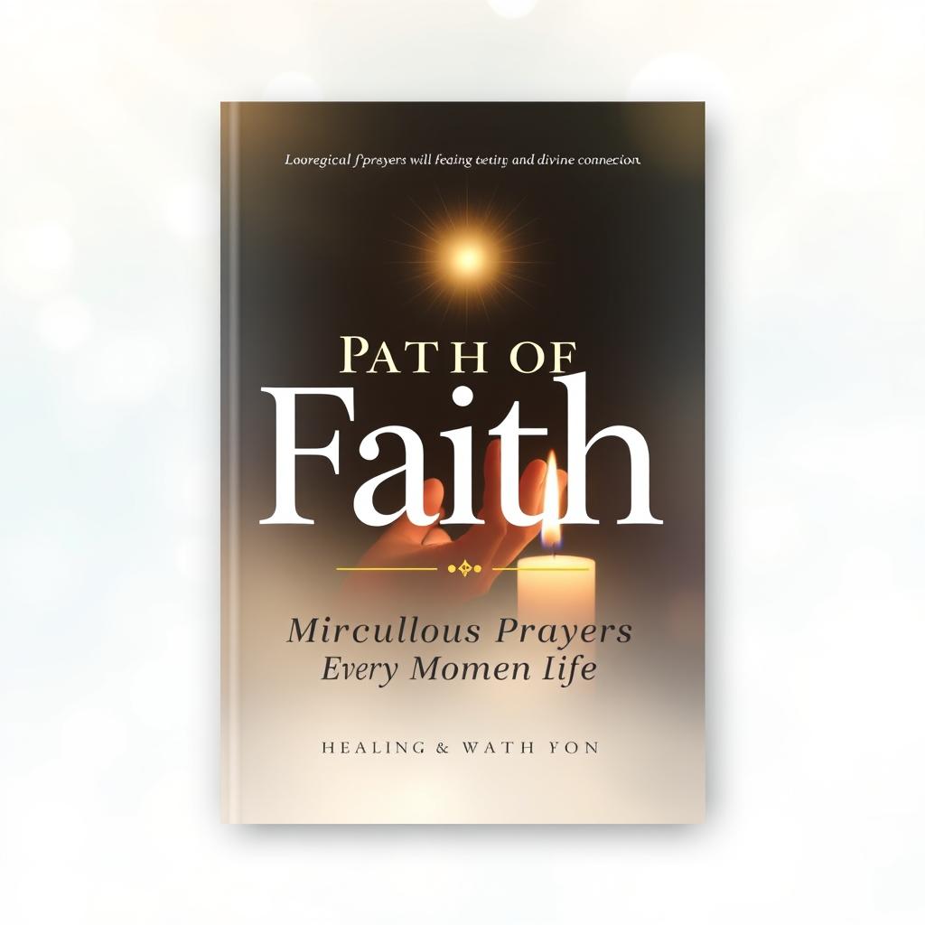 Cover design for a religious ebook called 'Path of Faith: Miraculous Prayers for Every Moment of Life'