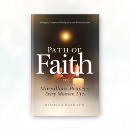 Cover design for a religious ebook called 'Path of Faith: Miraculous Prayers for Every Moment of Life'