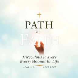 Cover design for a religious ebook called 'Path of Faith: Miraculous Prayers for Every Moment of Life'