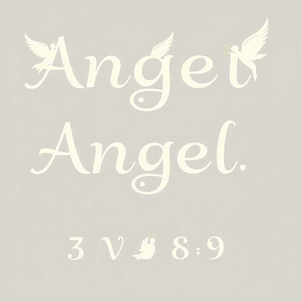 Create a beautiful font inspired by an angel theme, where each letter incorporates a graceful silhouette of an angel