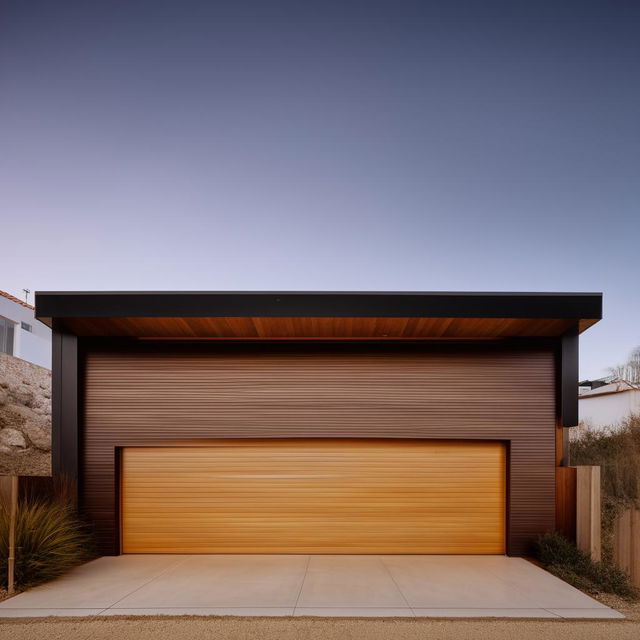 A two-story house with the entire ground floor designed as a garage