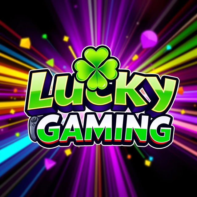 A vibrant gaming logo featuring the name 'Lucky Gaming' in bold, modern typography