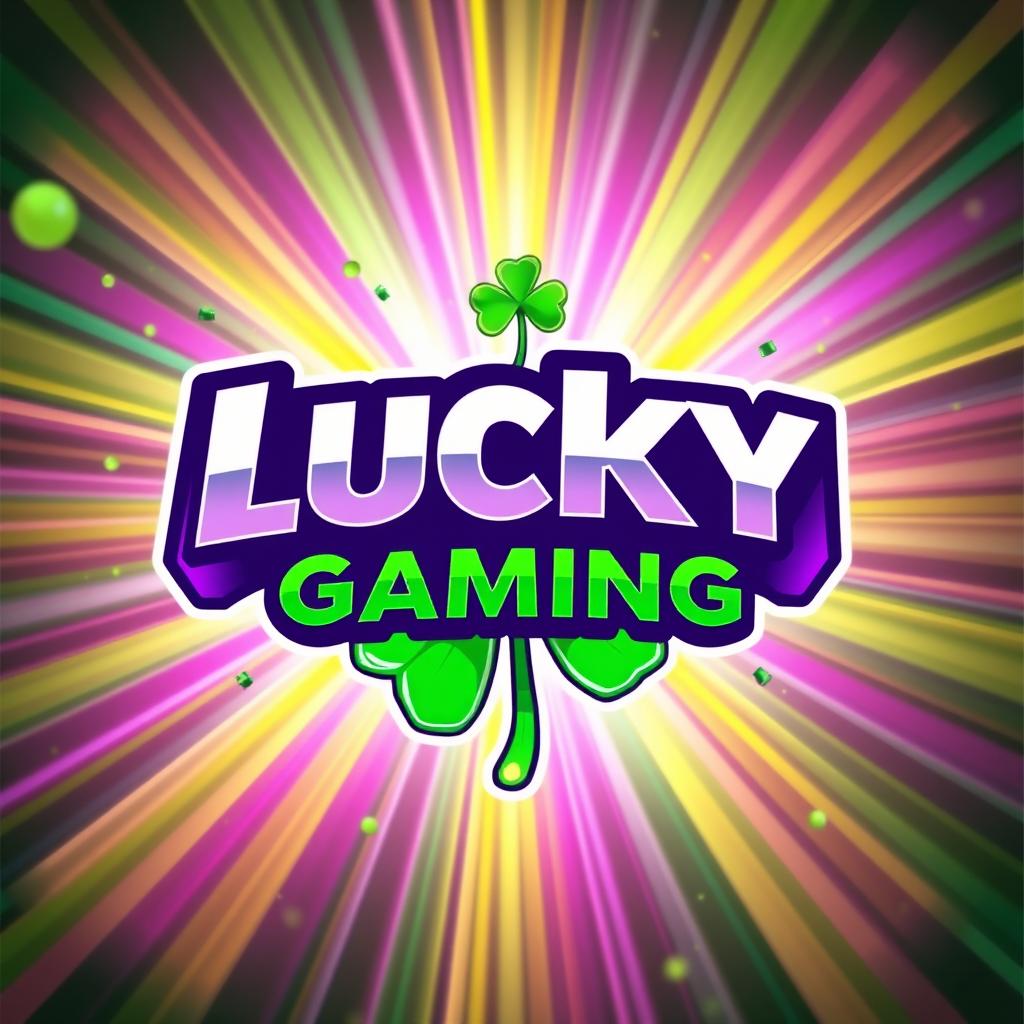 A vibrant gaming logo featuring the name 'Lucky Gaming' in bold, modern typography