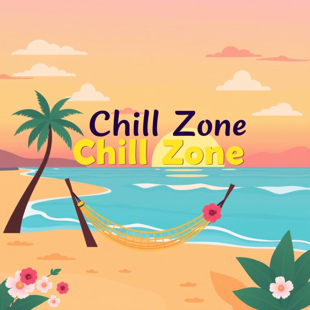 A cozy and vibrant profile picture for a Telegram group, featuring the text "Chill Zone" in a playful, modern font