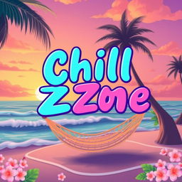 A cozy and vibrant profile picture for a Telegram group, featuring the text "Chill Zone" in a playful, modern font