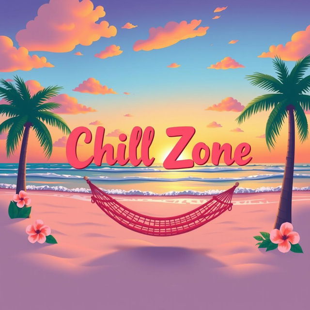 A cozy and vibrant profile picture for a Telegram group, featuring the text "Chill Zone" in a playful, modern font