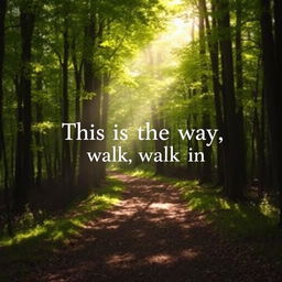 A serene forest path dappled with sunlight filtering through the trees, inviting you to explore