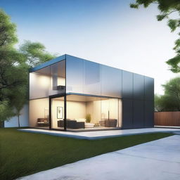 A digital rendering of an Android House, a concept for a smart home fully integrated with Google's Android ecosystem