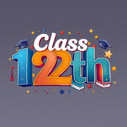 A creative design showcasing the text 'Class 12th' in an artistic manner