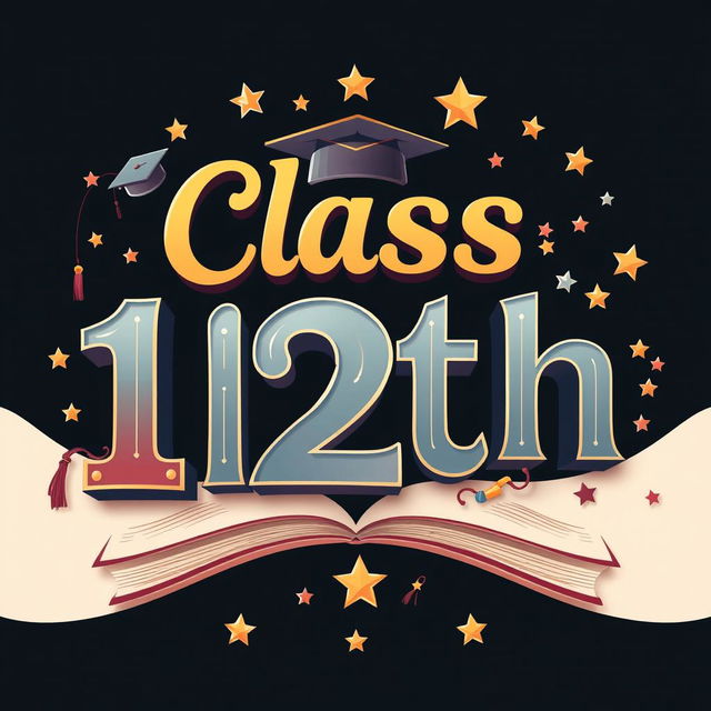 A creative design showcasing the text 'Class 12th' in an artistic manner