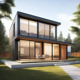 A digital rendering of a Microsoft House, a concept for a smart home fully integrated with Microsoft's technology ecosystem