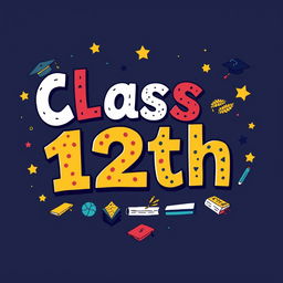 A visually captivating design displaying the text 'Class 12th' with a creative flair
