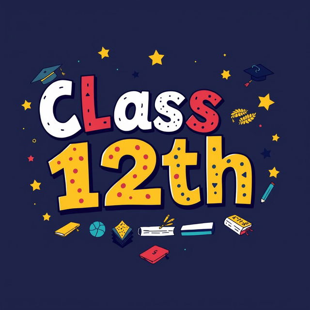 A visually captivating design displaying the text 'Class 12th' with a creative flair