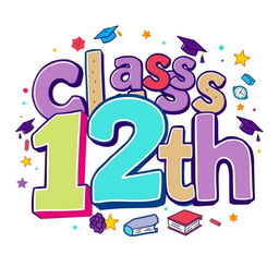 A visually captivating design displaying the text 'Class 12th' with a creative flair