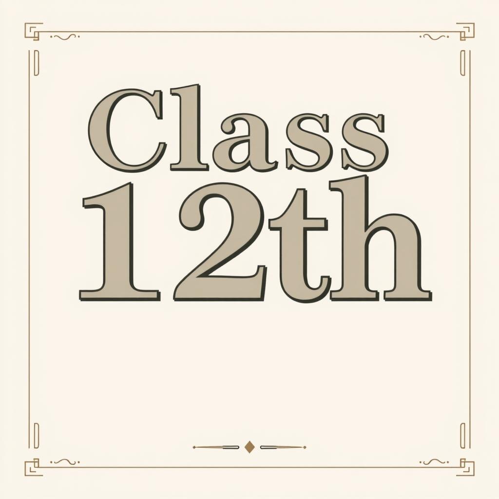 A formal design featuring the text 'Class 12th' outlined for clarity and elegance