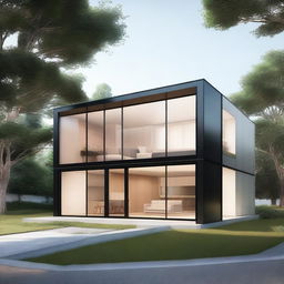 A digital rendering of a Microsoft House, a concept for a smart home fully integrated with Microsoft's technology ecosystem