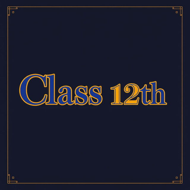 A formal design showcasing the text 'Class 12th' in a prominent, outlined style using bold colors