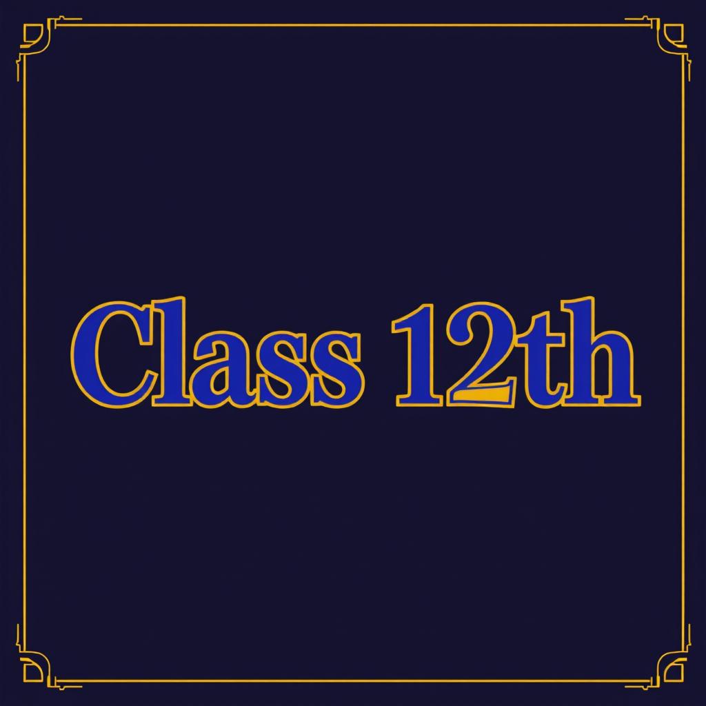 A formal design showcasing the text 'Class 12th' in a prominent, outlined style using bold colors