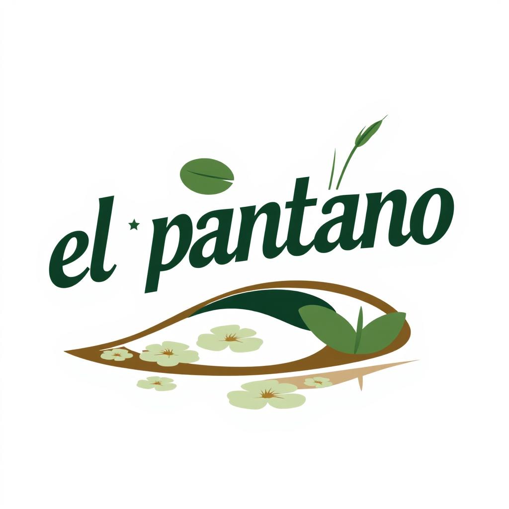 A stylish and modern logo featuring the words "el pantano" in bold, artistic typography