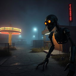 A chilling and eerie background for a horror movie involving living animatronics