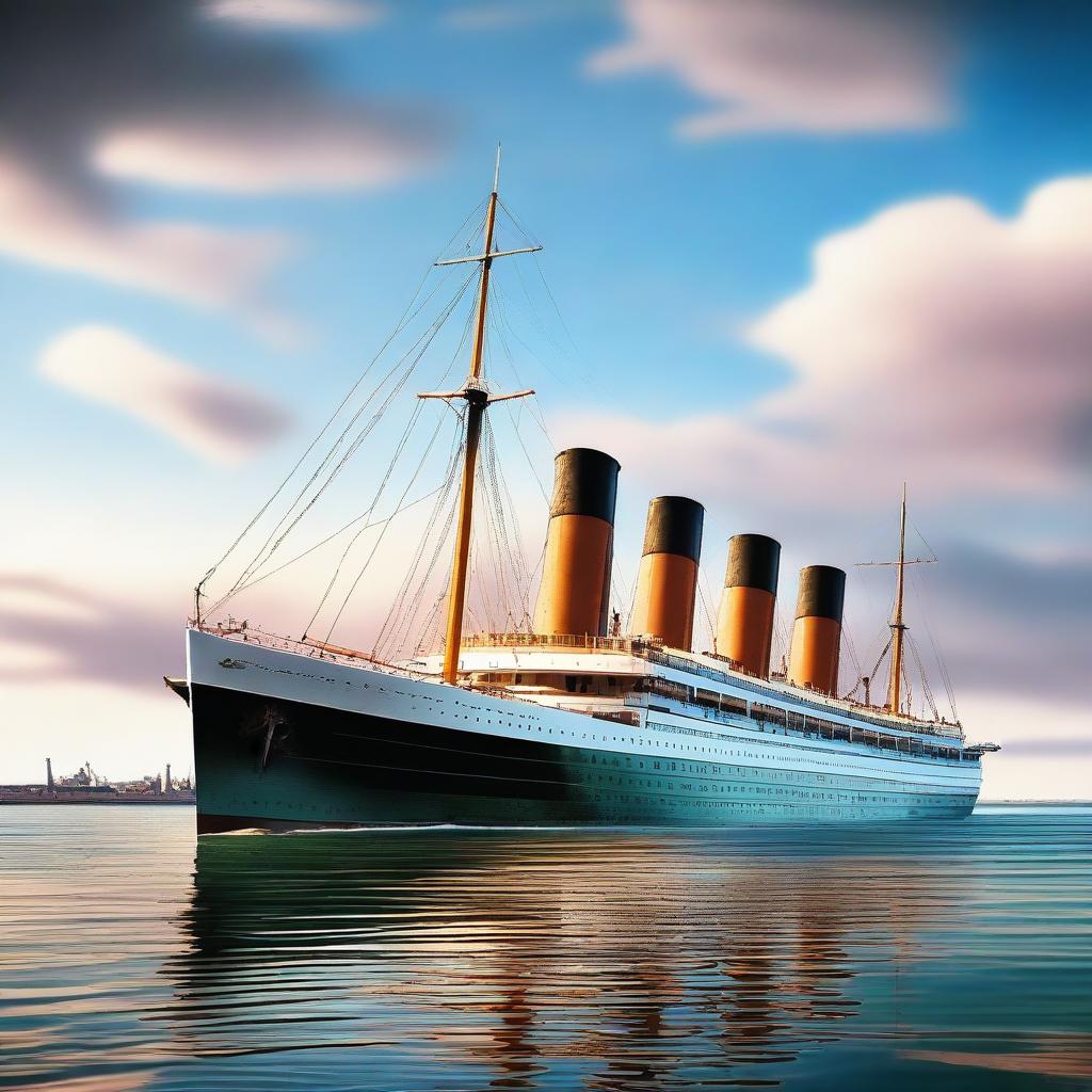 A high-resolution digital art image showcasing the Britannic, the sister ship of the Titanic