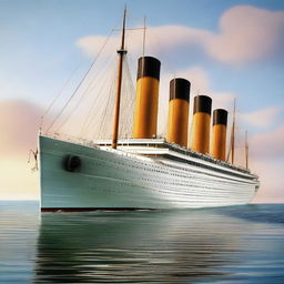 A high-resolution digital art image showcasing the Britannic, the sister ship of the Titanic