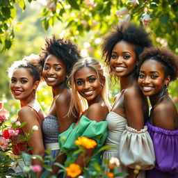 A stunning and elegant portrayal of beauty, capturing a diverse array of models showcasing their unique features and styles