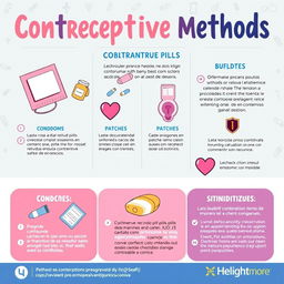 A vibrant and educational poster about contraceptive methods